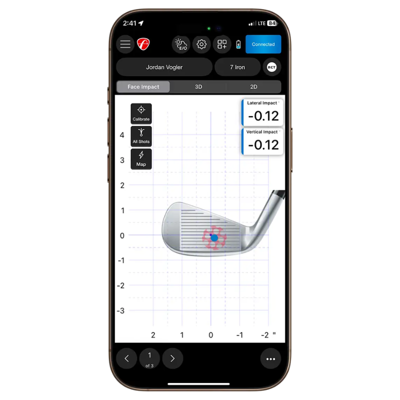FlightScope Face Impact Location